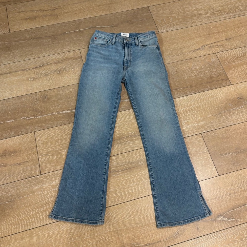 Hudson Blair High Rise Flare Side Slit Jeans Light Wash Denim Womens 26